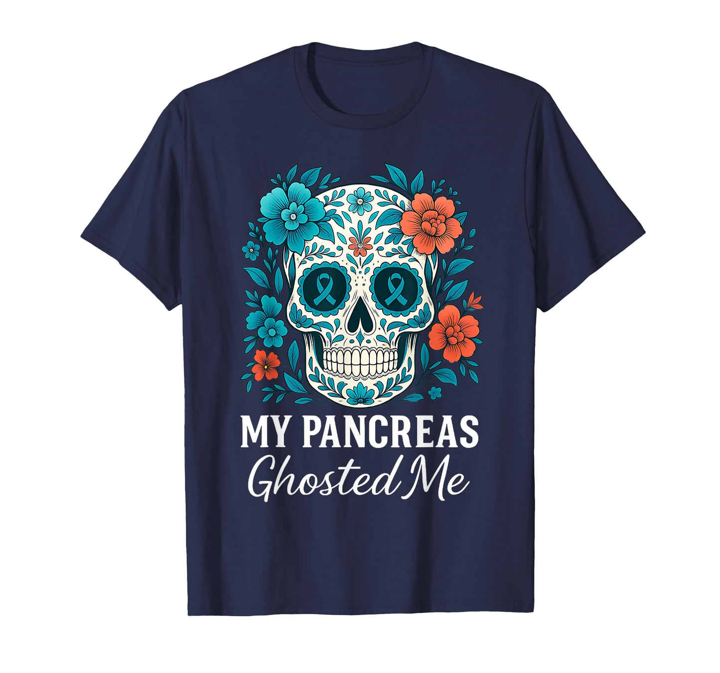 Funny Halloween Diabetes Awareness My Pancreas Ghosted Me T-Shirt