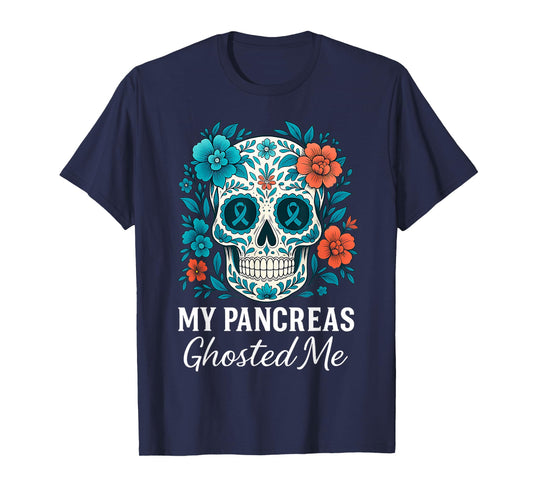 Funny Halloween Diabetes Awareness My Pancreas Ghosted Me T-Shirt