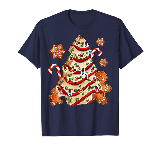 Christmas Tree Cakes Debbie And Gingerbread Cookies Pajamas T-Shirt