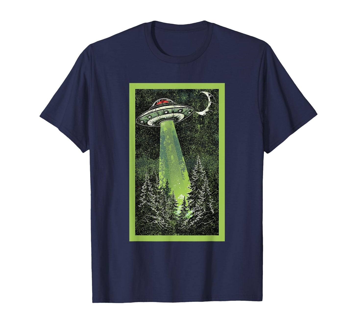 Vintage UFO Art Alien Abduction Graphic Flying Saucer Space T-Shirt