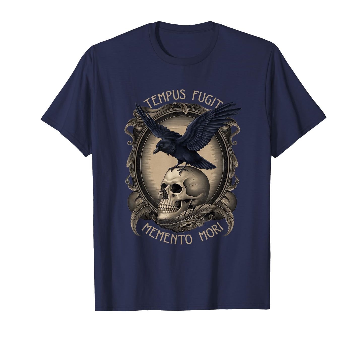 Memento Mori Life Raven Tempus Fugit Dark Gothic T-Shirt