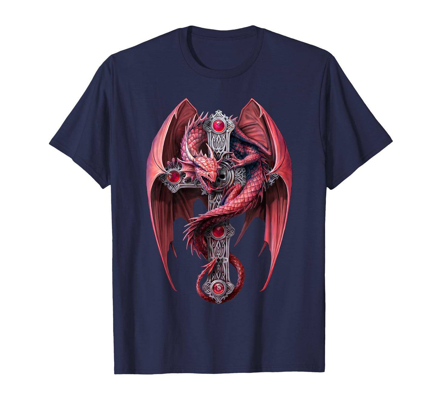 Gothic Guardian Dragon Cross Anne Stokes Collection T-Shirt