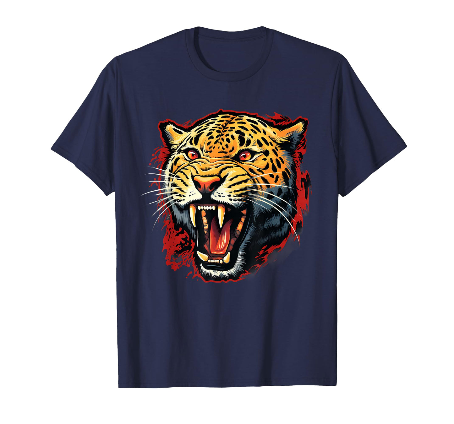 Leopard Safari Artwork Wildlife Animal Art Motif Portrait T-Shirt