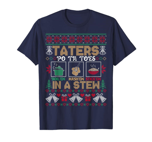 Funny Christmas Taters Potatoes Ugly Christmas Sweater T-Shirt