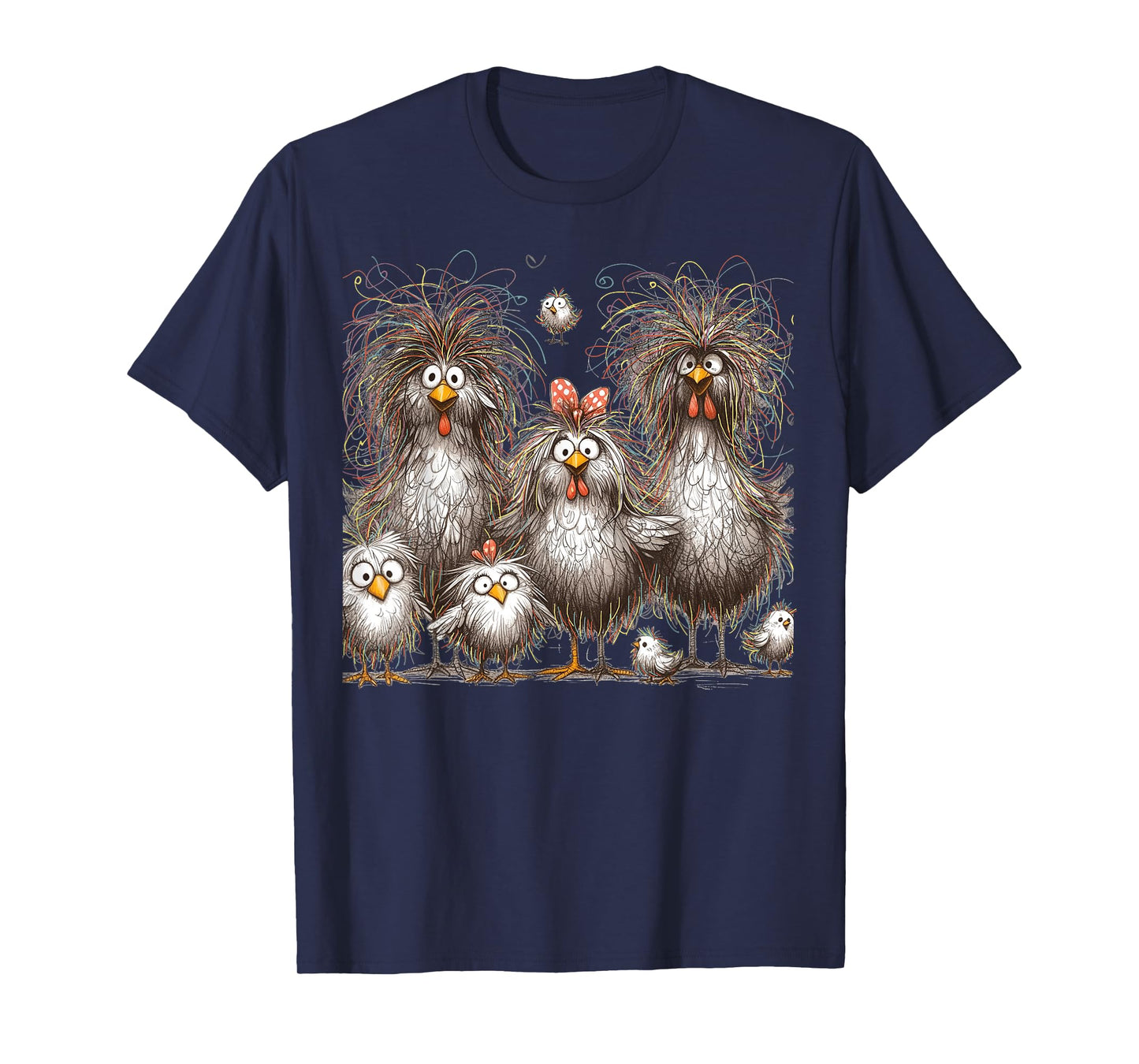 Funny Chicken Art Eagerlys Colorful T-Shirt