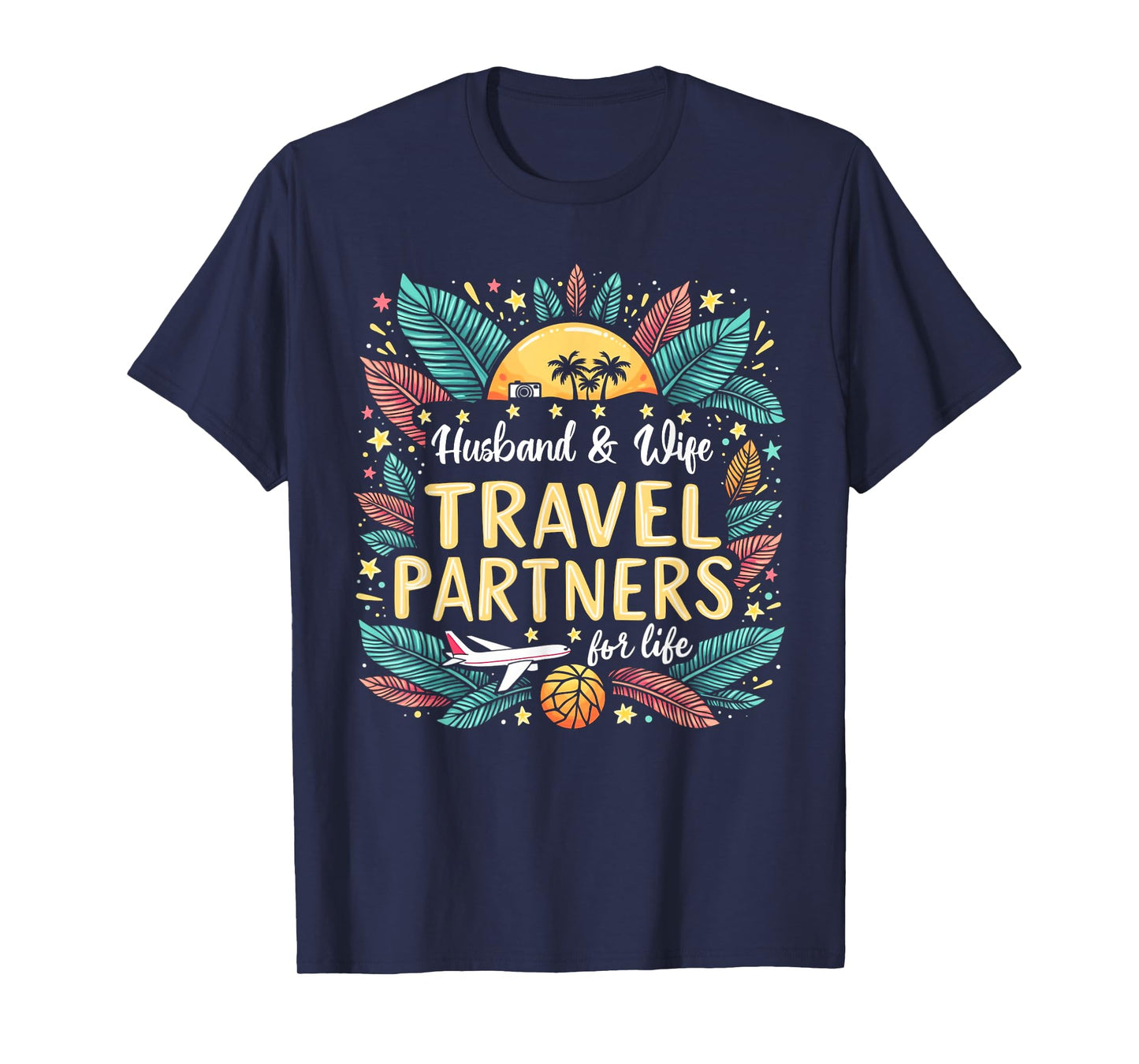 Husband And Wife Travel Partners For Life Summer Vacation T-Shirt