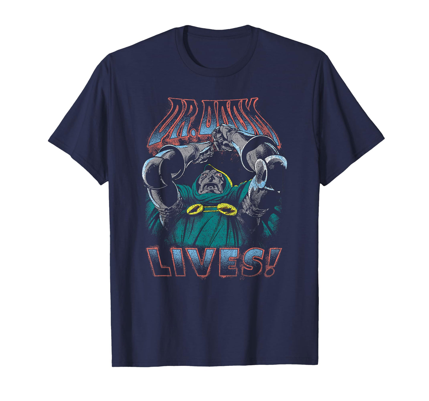 Marvel Comics Retro Classic Dr. Doom Lives Distressed Poster T-Shirt
