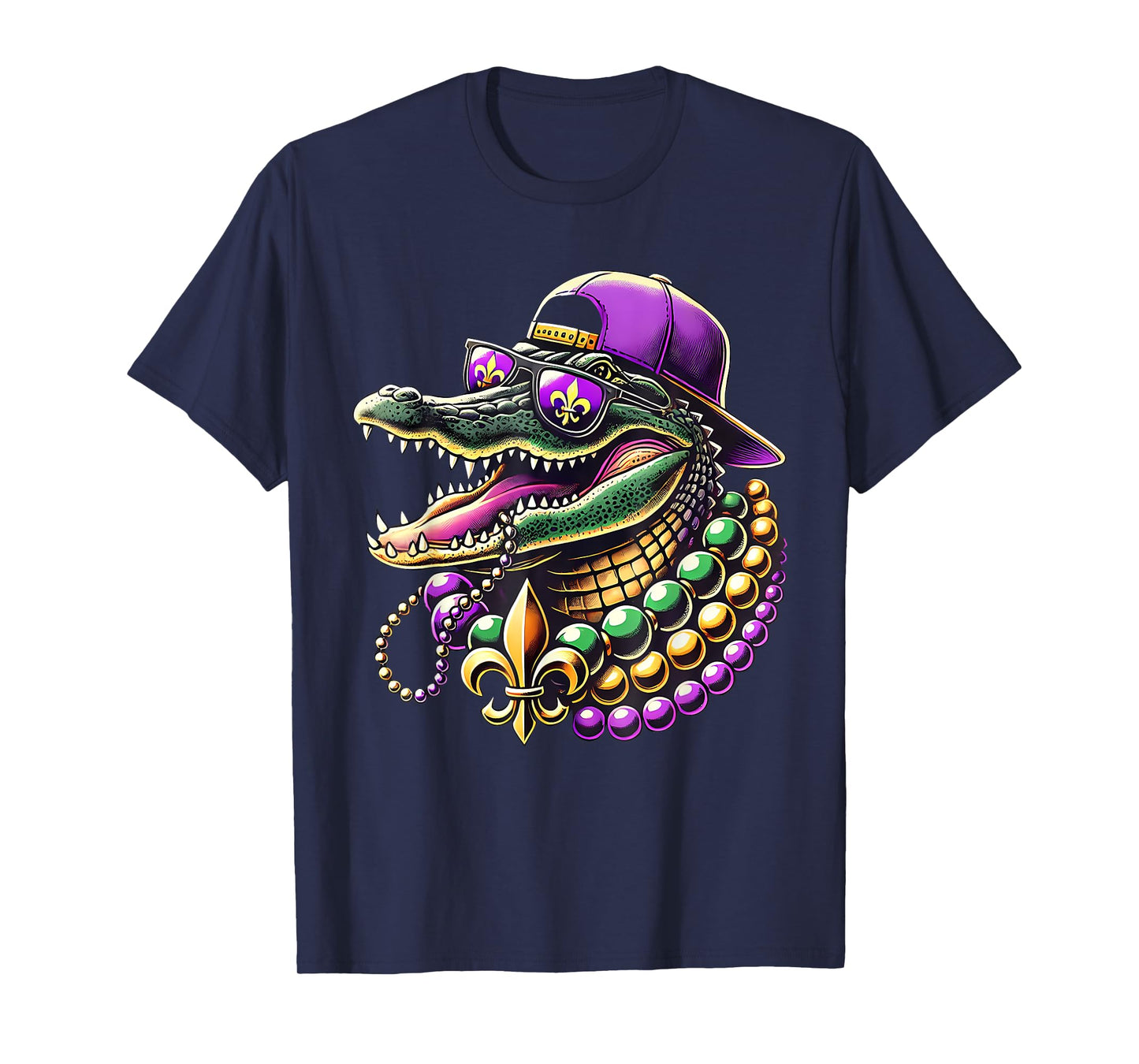 Mardigator Mardi Gras Alligator Funny Men Women Mardi Gras T-Shirt