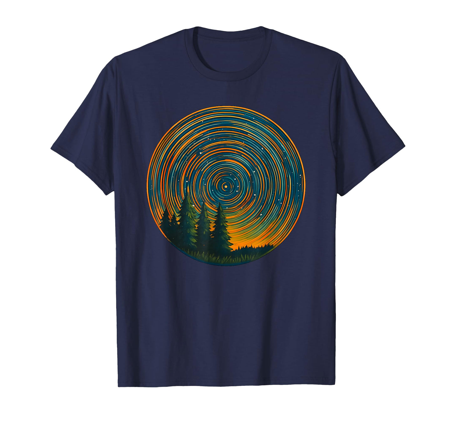 Star Trails Forest Night Sky Nature Lover Retro, Wildlife T-Shirt