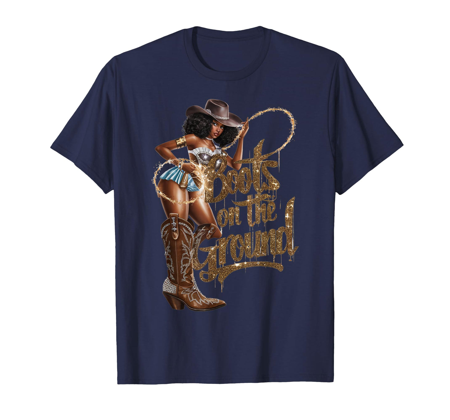 Funny Cowgirl Boots Bling Women Love Country Life Linedance T-Shirt
