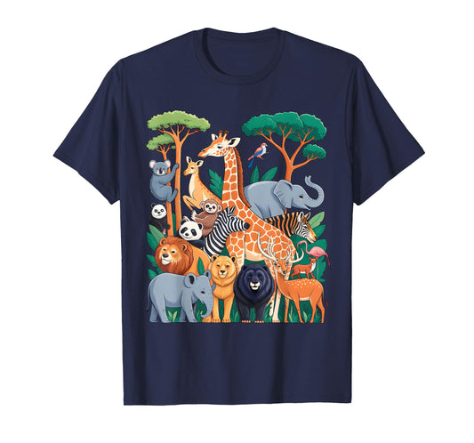 Wildlife Zoo Day Party Cute Pet Animal Lover Men Women Kids T-Shirt