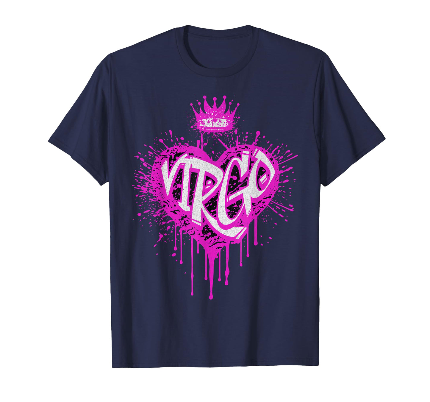 Virgo Airbrush Graffiti Heart Zodiac Astrology Design T-Shirt