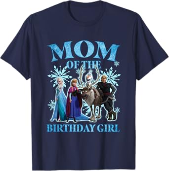 Disney Frozen Mom Of The Birthday Girl Group Shot Chest Logo T-Shirt