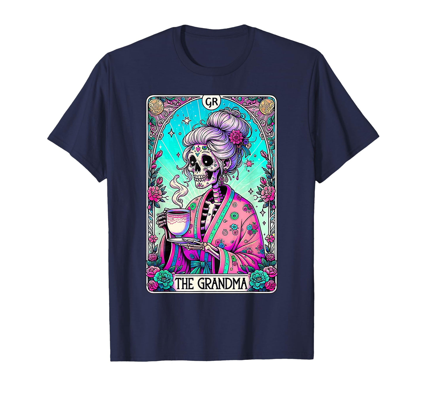 The Grandma Tarot Card Skeleton Mothers Day Witch Mom Skull T-Shirt