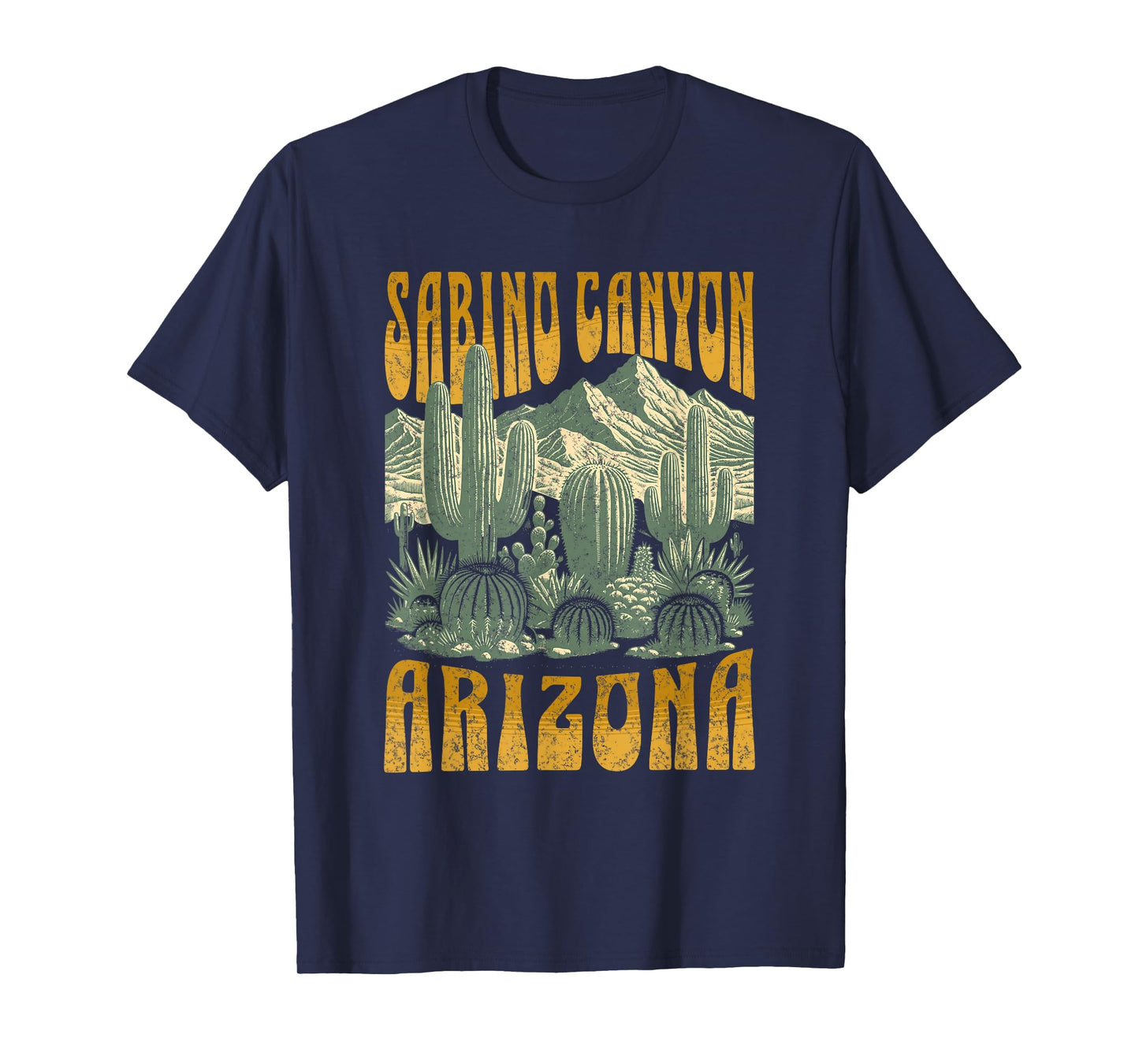Sabino Canyon Arizona Cactus Retro Matching Family T-Shirt