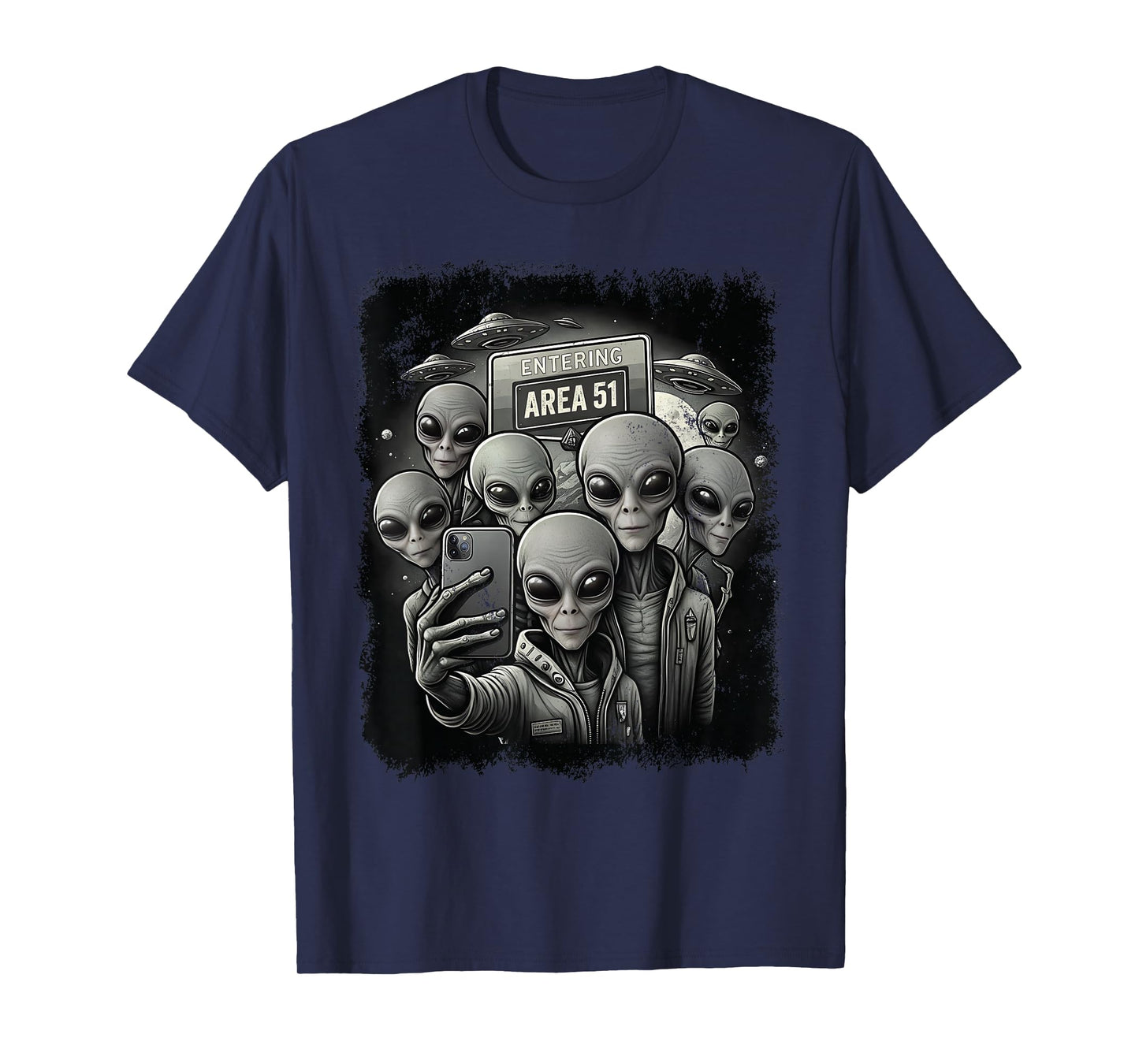 Happy Aliens Selfie Area 51 Funny UFO UAP Extraterrestrial T-Shirt
