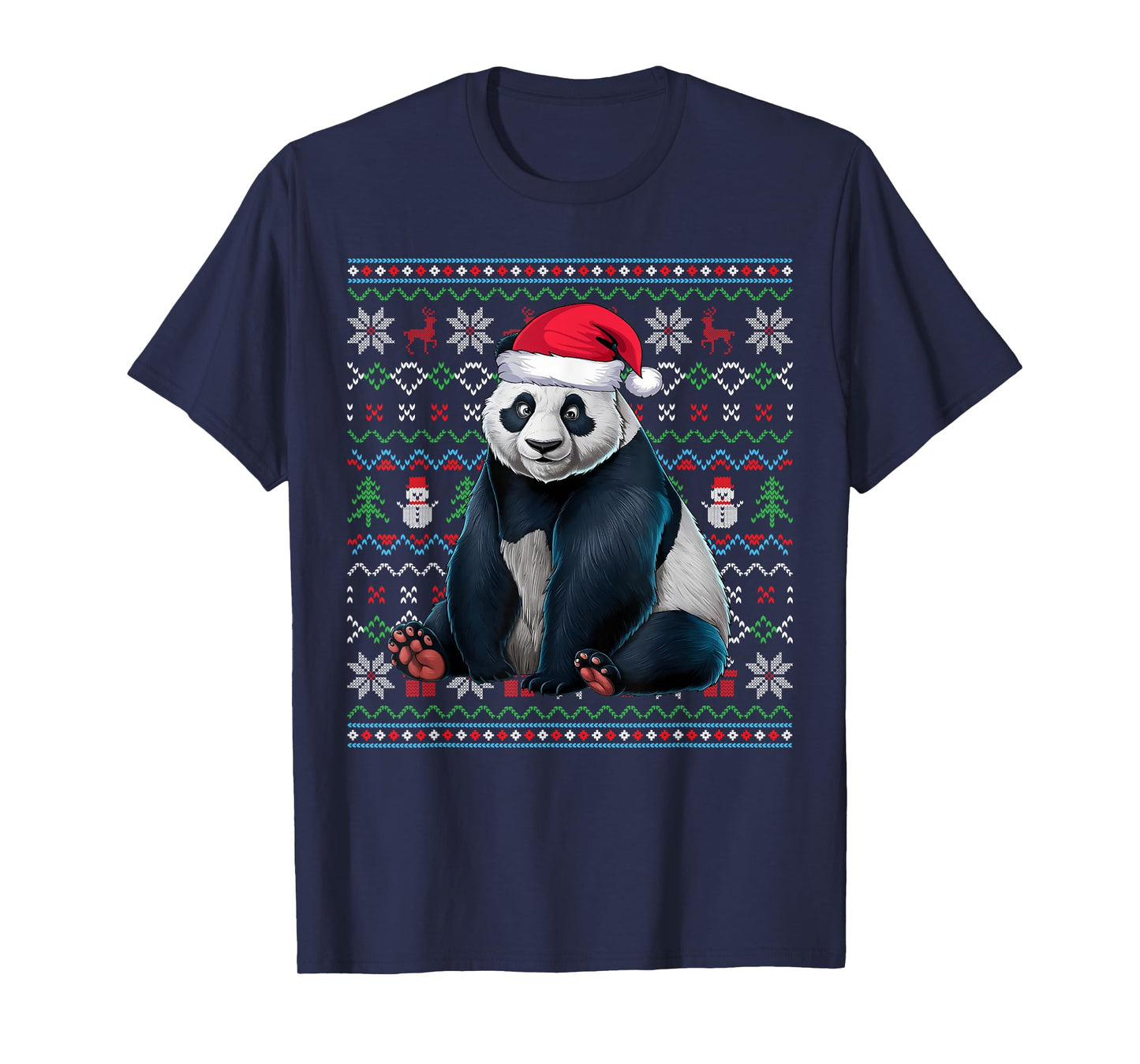 Ugly Panda Lovers Xmas Sweater Santa Christmas T-Shirt