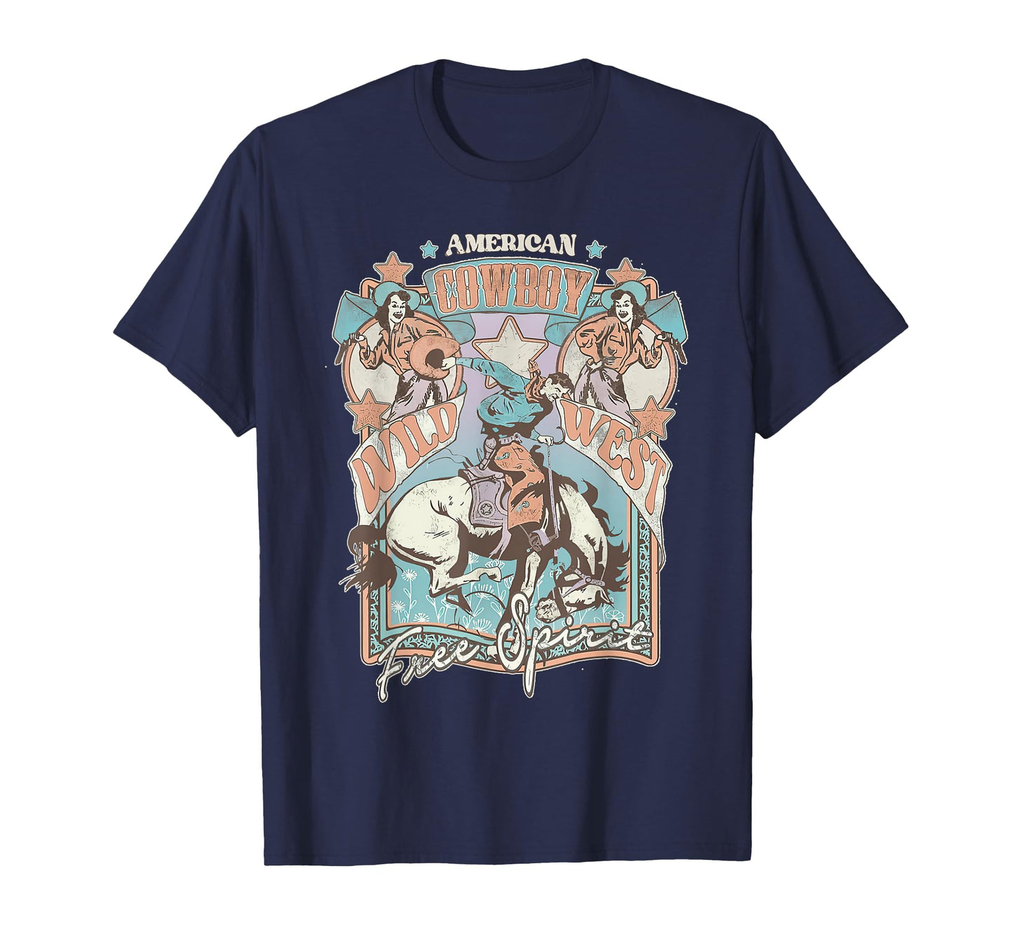 Western American Rodeo Cowboy Wild West Free Spirit T-Shirt