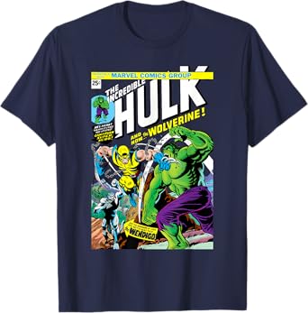 Marvel Comics Retro Classic Hulk & Wolverine Comic Poster T-Shirt