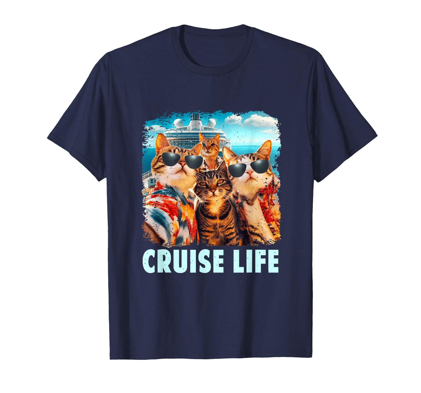 Selfie Cat Fun Cruise Buddies Ship Vacation Friends Family T-Shirt