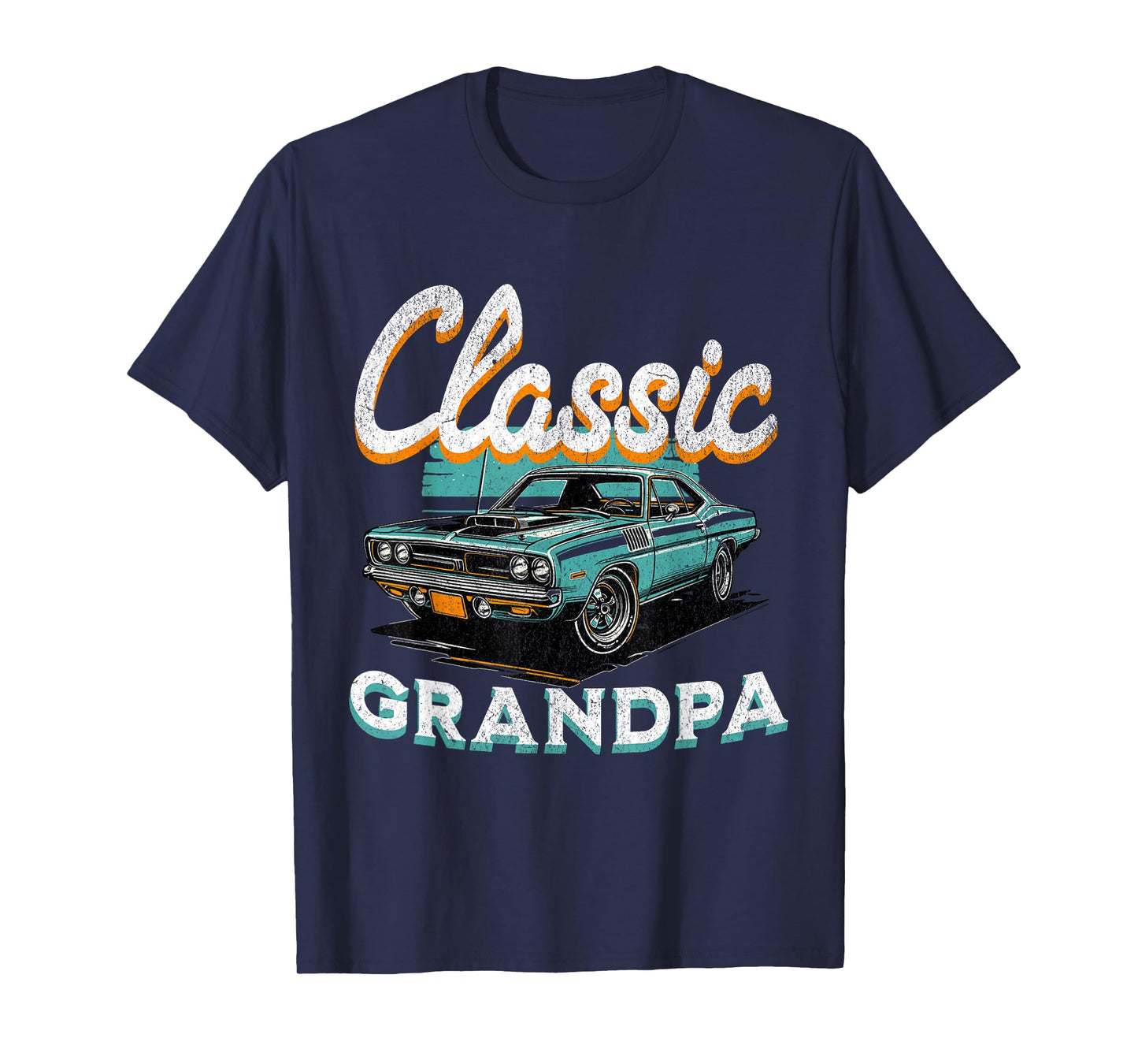 Vintage Funny Grandpa Classic Car Graphic Father's Day T-Shirt