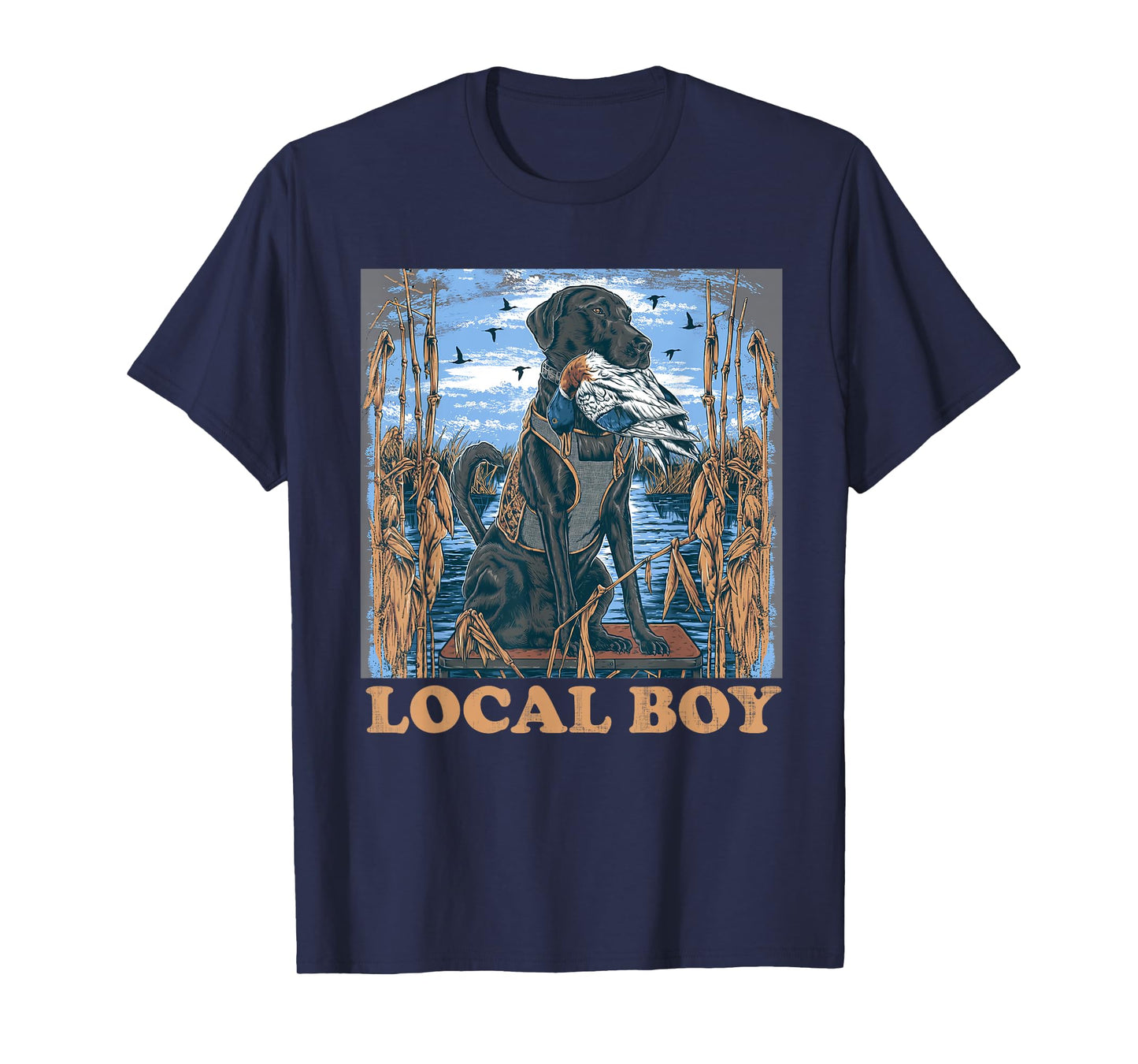 Local Boy GSP Pointer Hunting Dog Marsh Scene Sunset Vintage T-Shirt