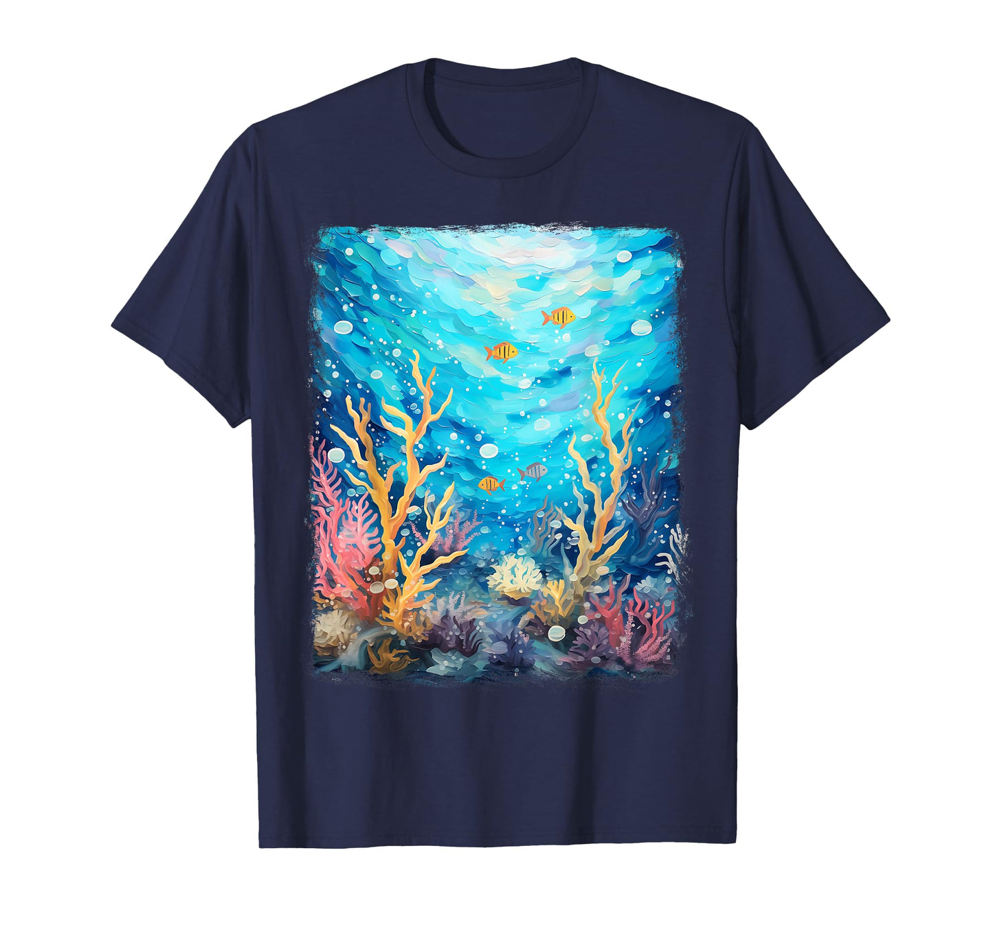 Coral Reef Sea Ocean Starry Night Painting T-Shirt
