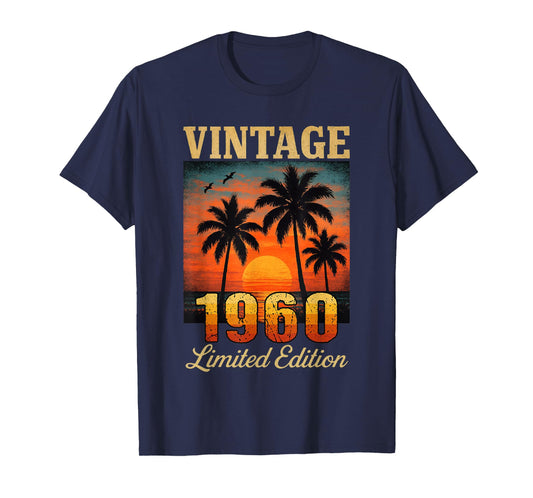 Vintage 1960 Limited Edition Retro Palm 65 Year Old Birthday T-Shirt