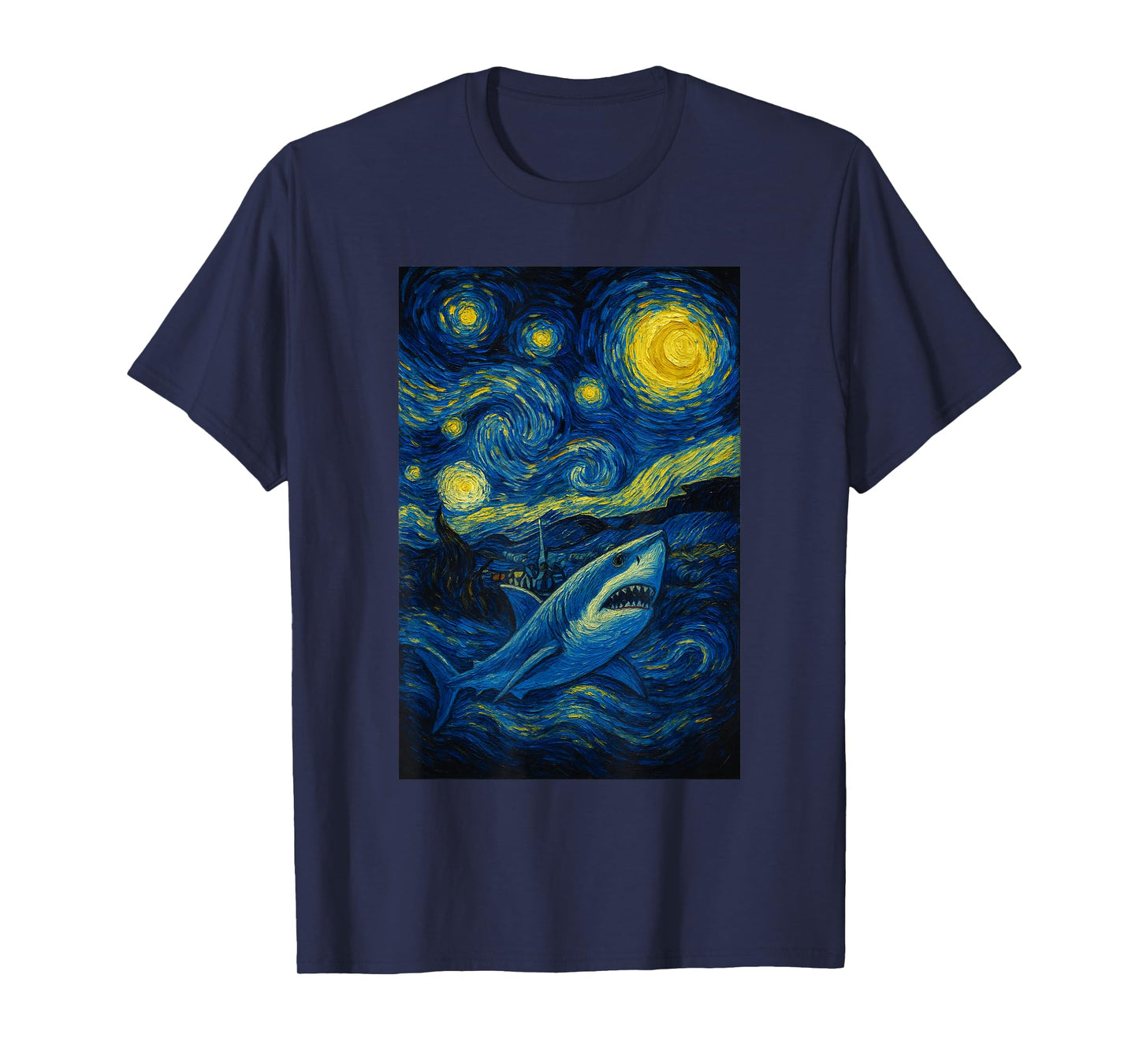 Starry Night Shark - Wildlife Sea Lover Marine Biology T-Shirt