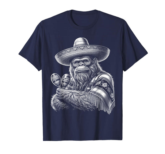 Bigfoot Sasquatch Funny Cryptid Senor Hairyoso Mexican T-Shirt