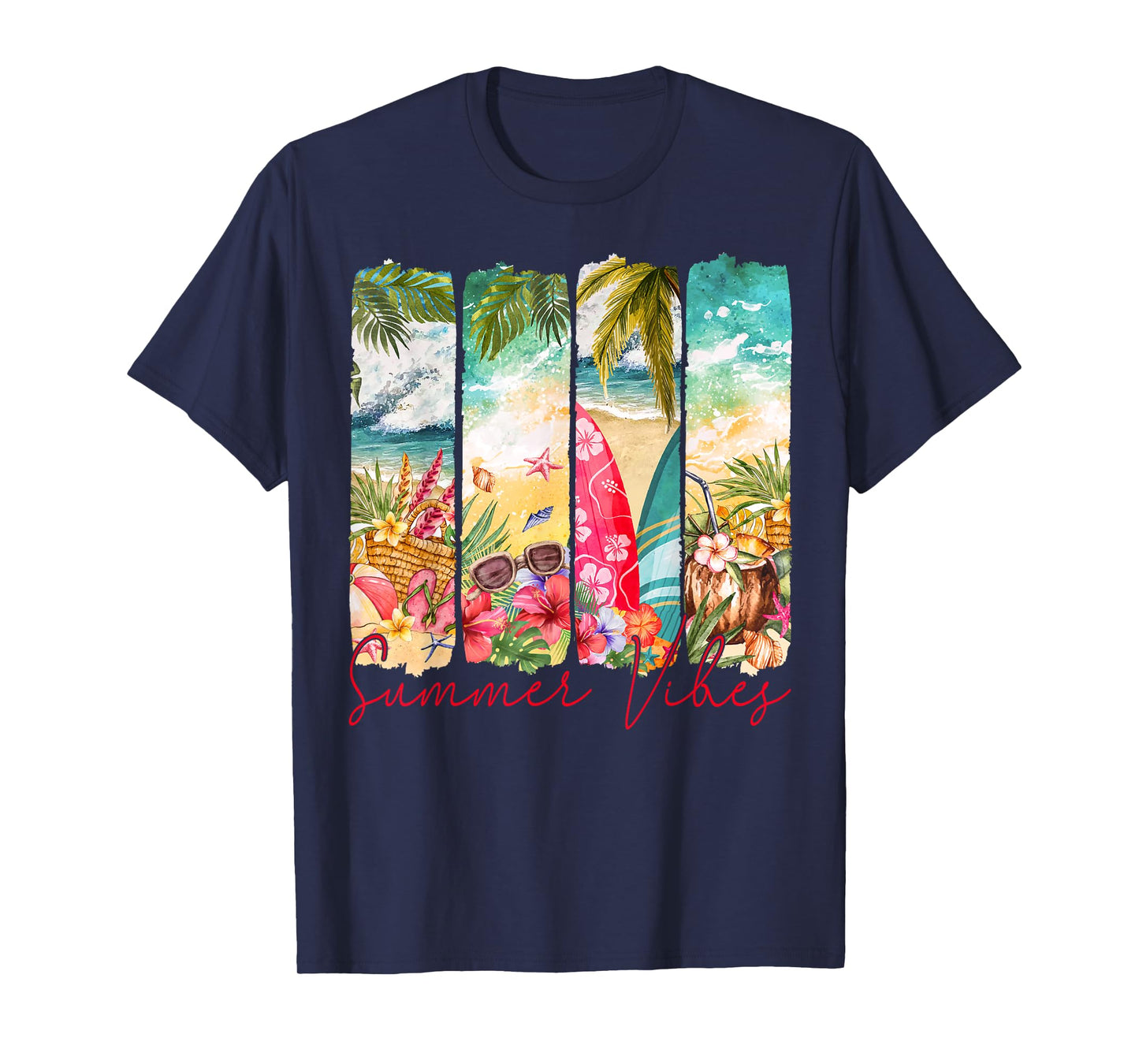 Retro summer vibes beach palm tree summer vacation T-Shirt