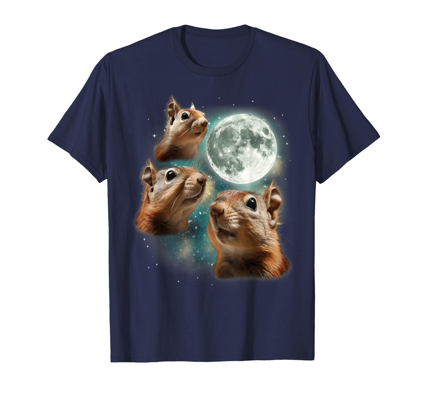 3 Squirrel Moon | Three Howling Nuts Funny Wildlife Squirrel T-Shirt