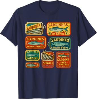 Vintage Sardines Tinned Fish Retro Graphic For Men Women T-Shirt