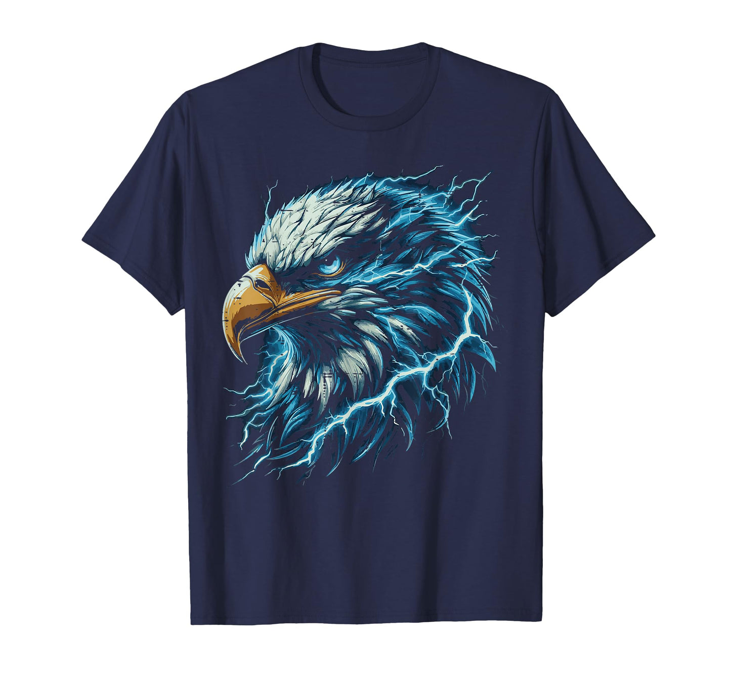 Bald Eagle Head Lightning Wildlife Bird Men Boys Kids Women T-Shirt