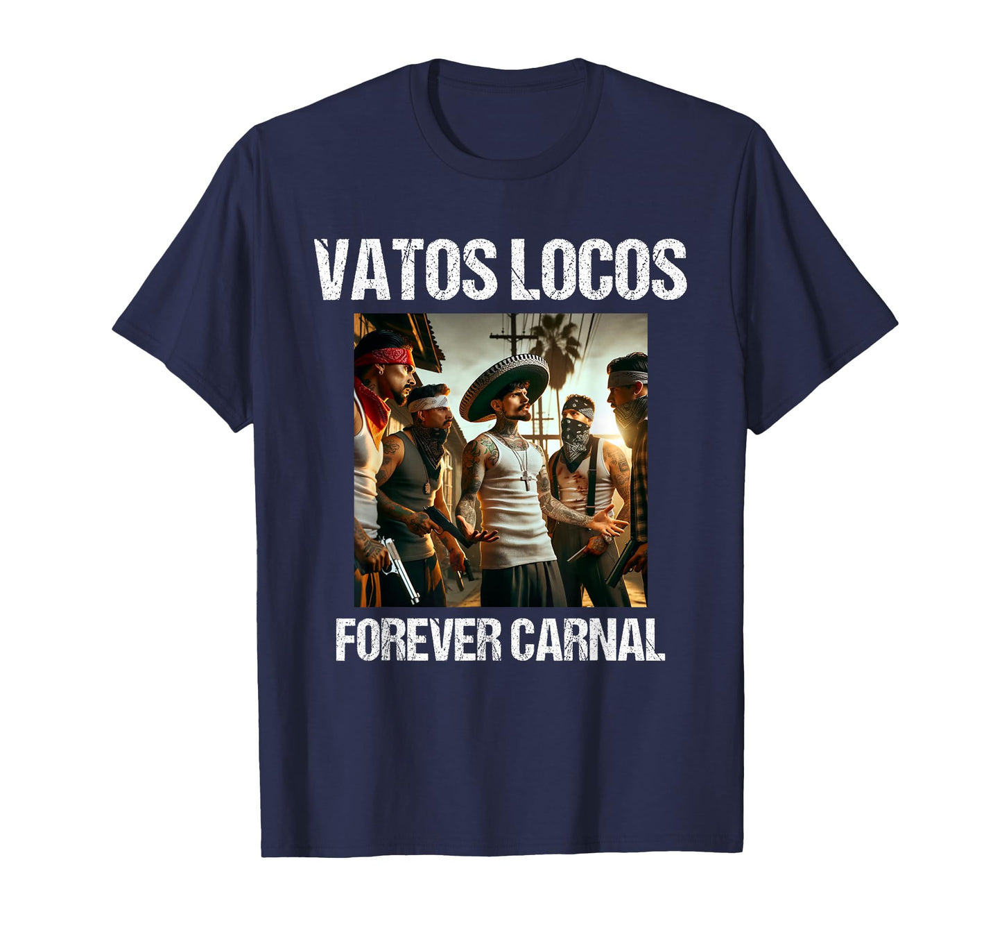 Vatos Locos Forever Blood in Blood Chicano T-Shirt