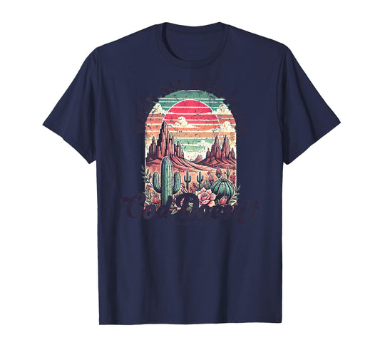 Desert Sunset Cactus Shirt When All Else Fails God Doesn't T-Shirt