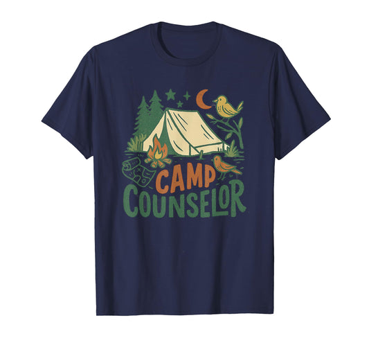 Retro Camp Counselor Tent Summer Outdoor T-Shirt