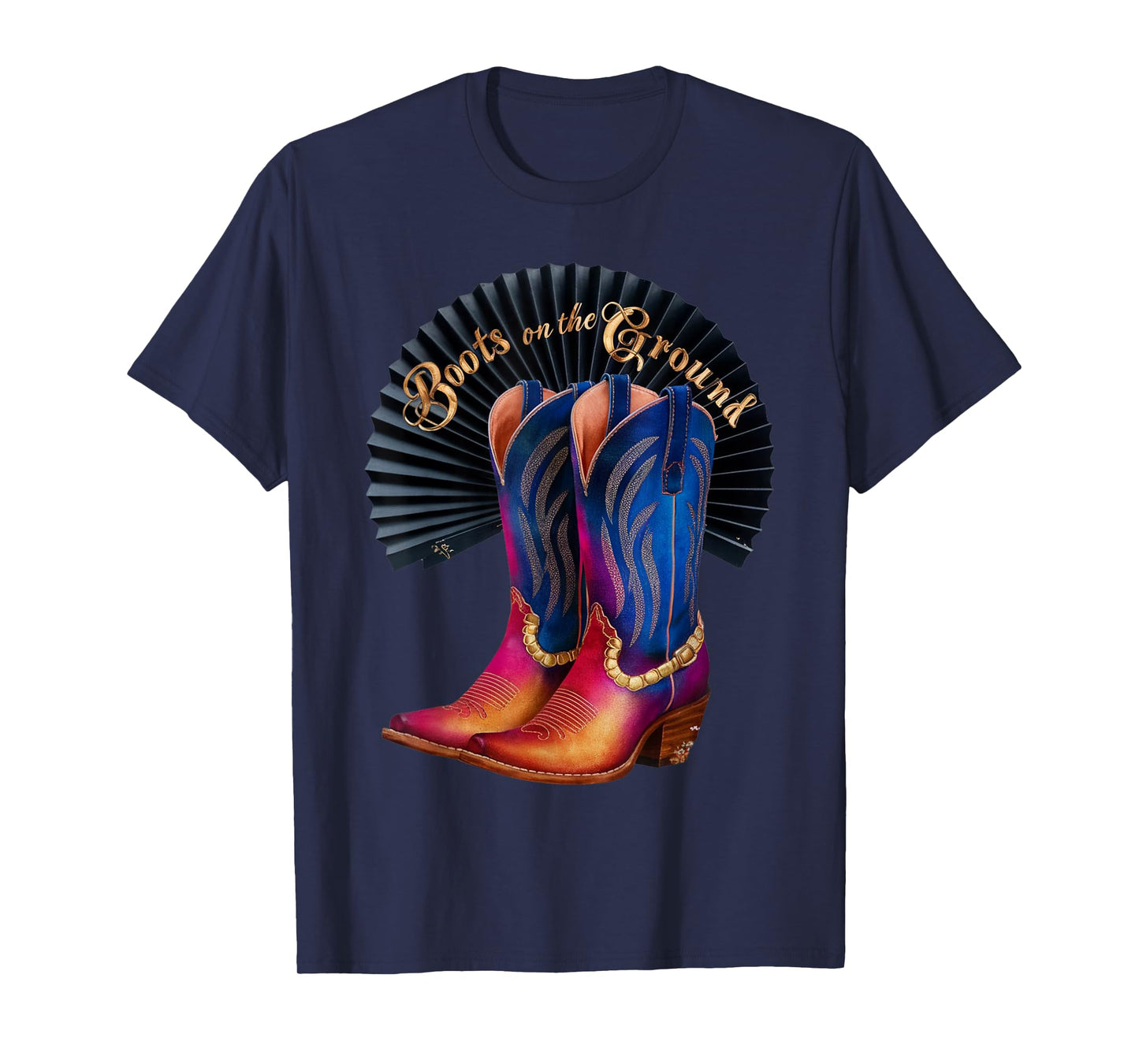 Retro Western Cowgirl Cowboy Linedance Boots On the Ground T-Shirt
