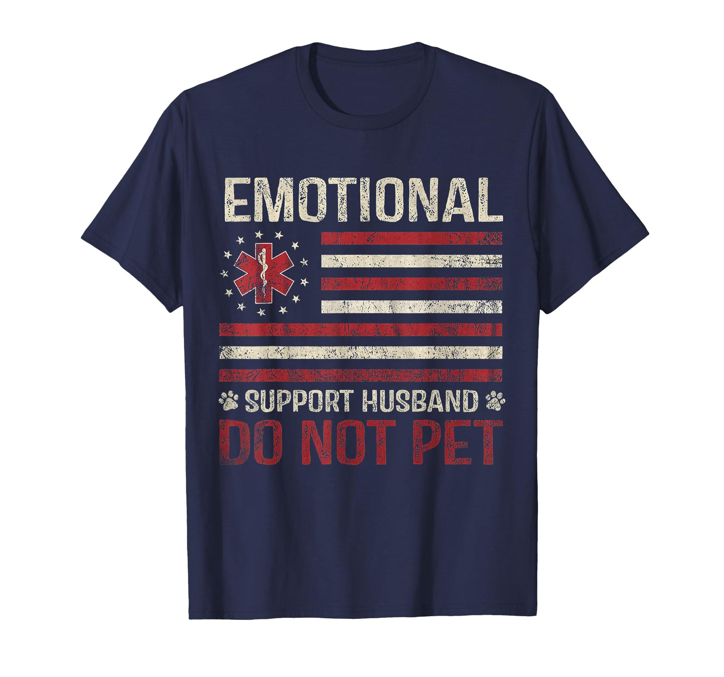 Vintage Do Not Pet Emotional Support Husband Funny T-Shirt