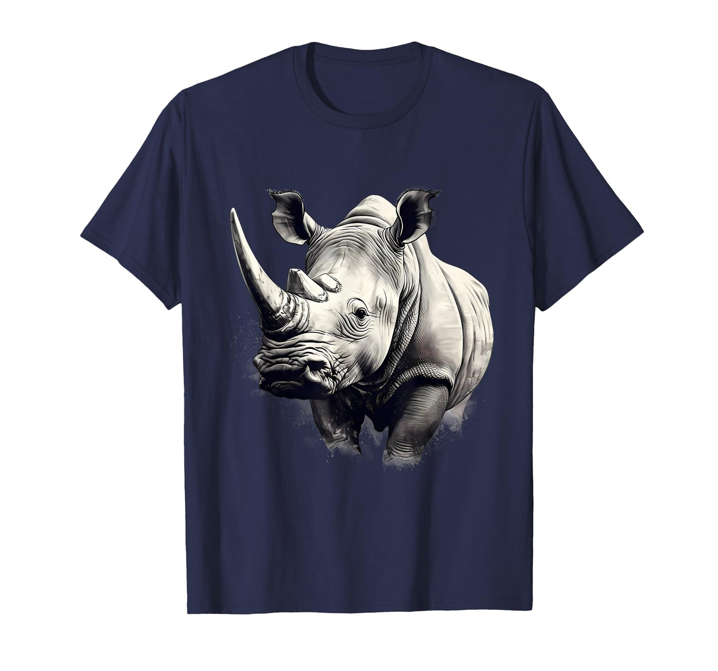 Rhino Safari Rhinoceros Animal Print Drawing Motif Wildlife T-Shirt