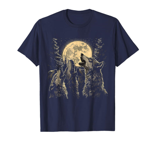 Wolf Howling at the Moon Vintage Wildlife Wolves lovers T-Shirt