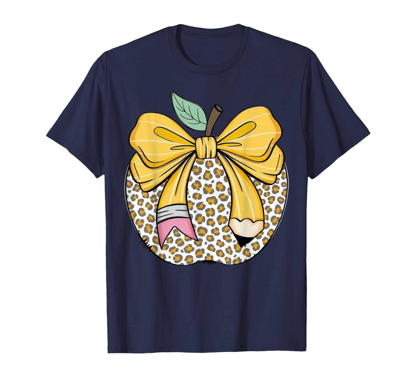Teacher Coquette Pencil Bow And Apple Teacher T-Shirt