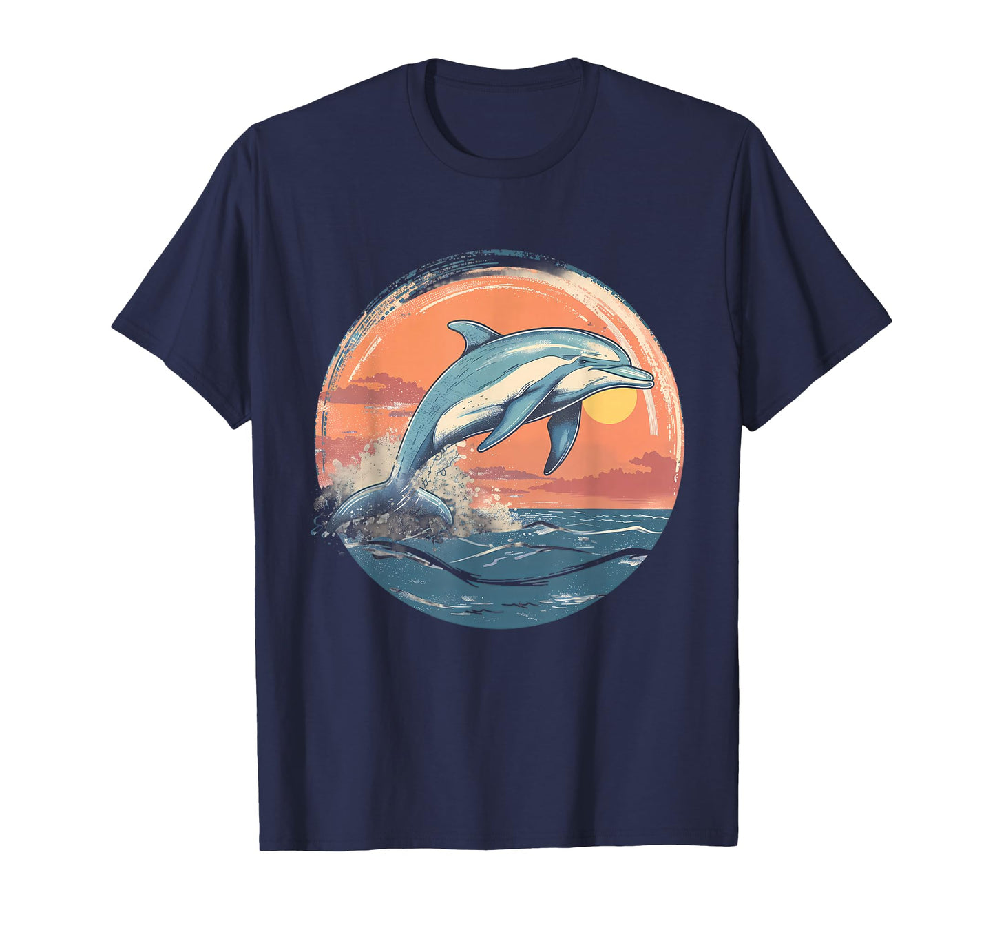 Dolphin Sunset Ocean Sea Dolphin Sea Ocean Animal Lover T-Shirt