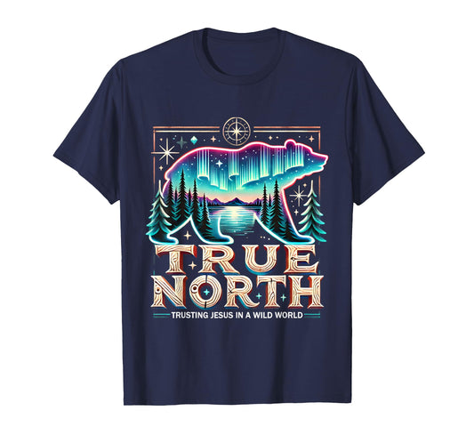 True North Compass Bear Christian Outdoor Faith Summer Camp T-Shirt
