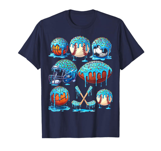 Sports Drip Boys Girls Ice Cream Drip With Sprinkles Summer T-Shirt