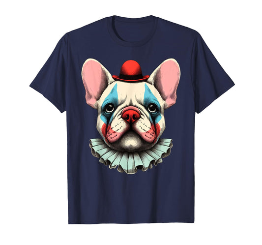 Cute Spooky French Bulldog Clown Halloween Funny Frenchie Men Women Kids T-Shirt