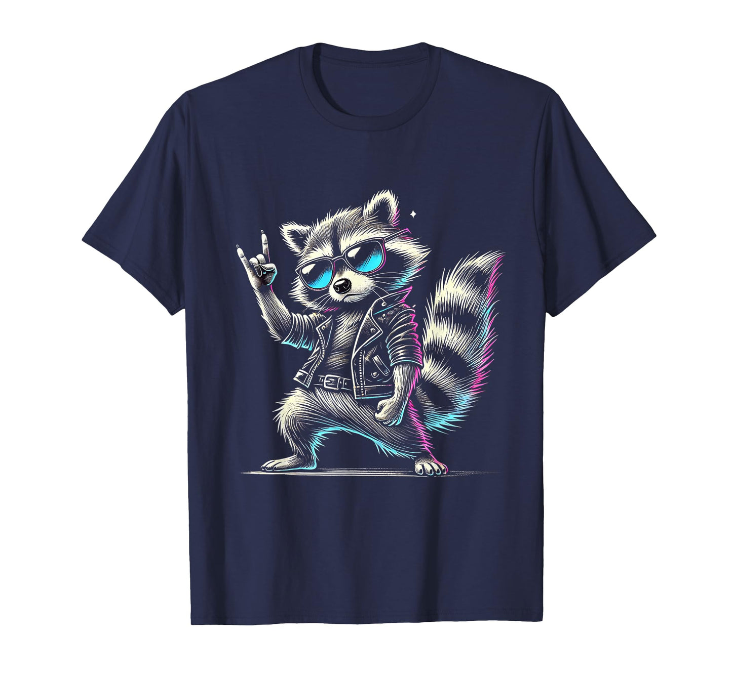 Retro Raccoon Rock Music Funny Gift for Men Women Kids T-Shirt