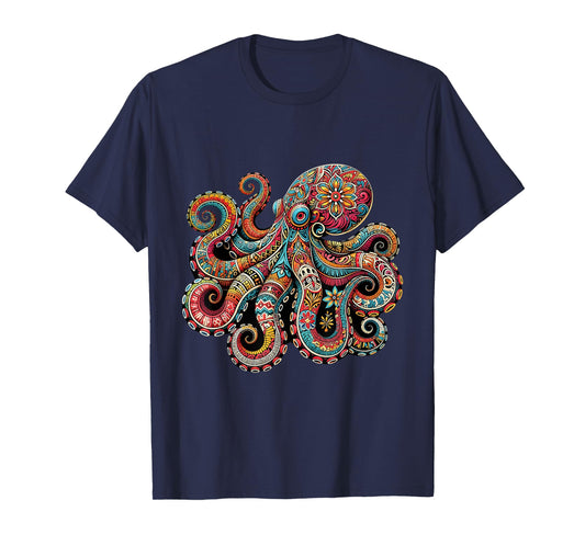 Vintage Floral Octopus Shirt Cottagecore Flower Cephalopod T-Shirt