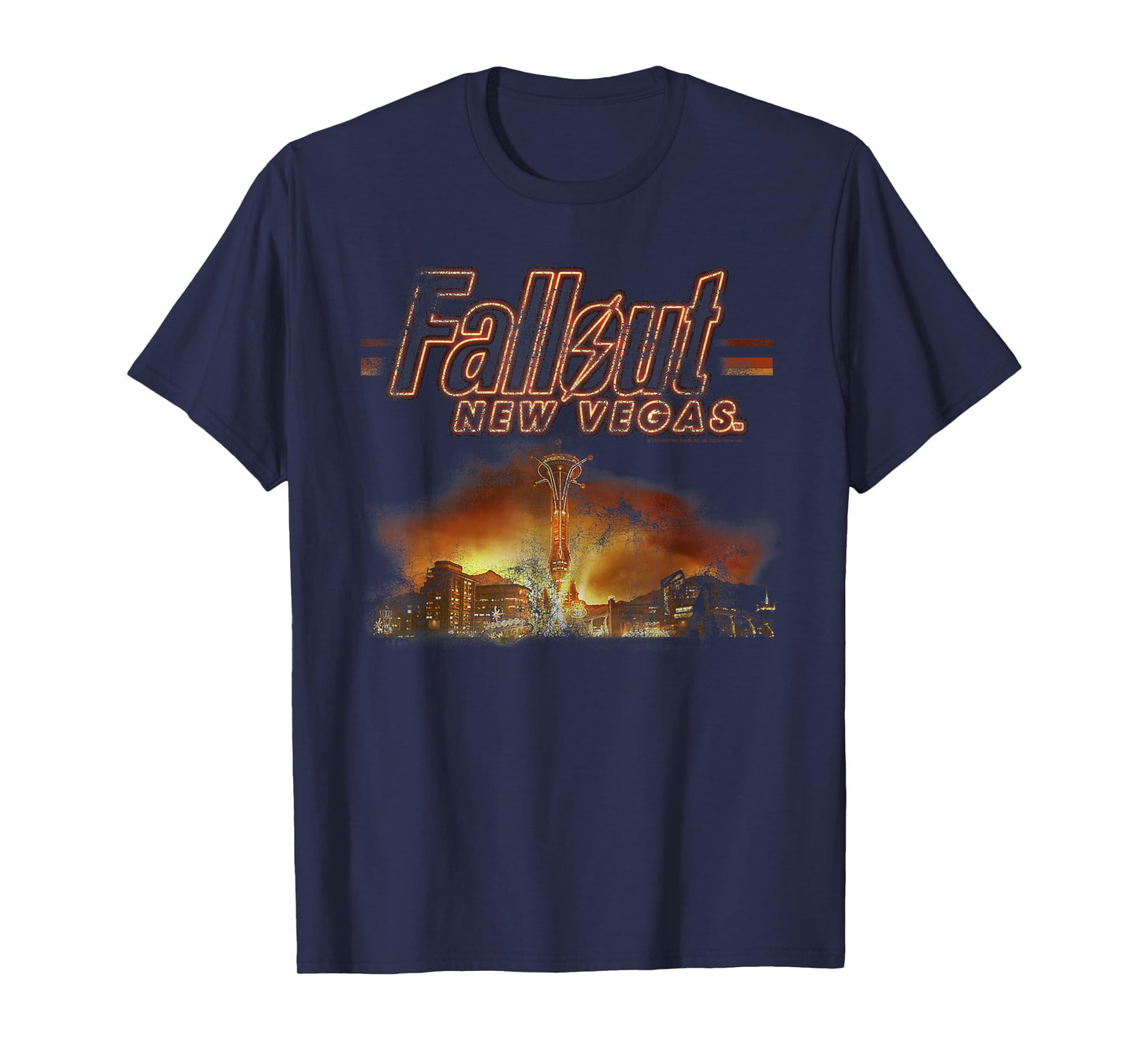 Fallout Video Game New Vegas Skyline Retro Souvenir Design T-Shirt - T-Shirt | Navy