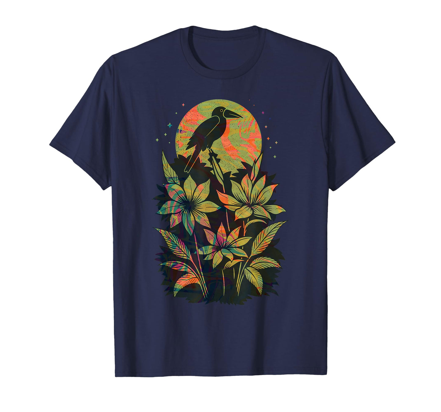 Cute Exotic Bird Lover Paint Swirl Bird Of Paradise Flower T-Shirt